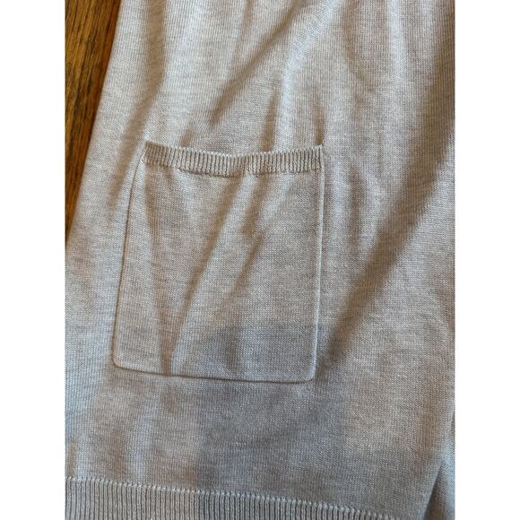 Tyler Boe Cardigan Womens Large Light Gray Silk Cashmere Open Front Short Sleeve - Picture 3 of 9